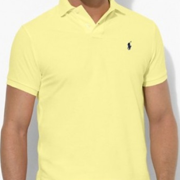 light yellow polo shirt